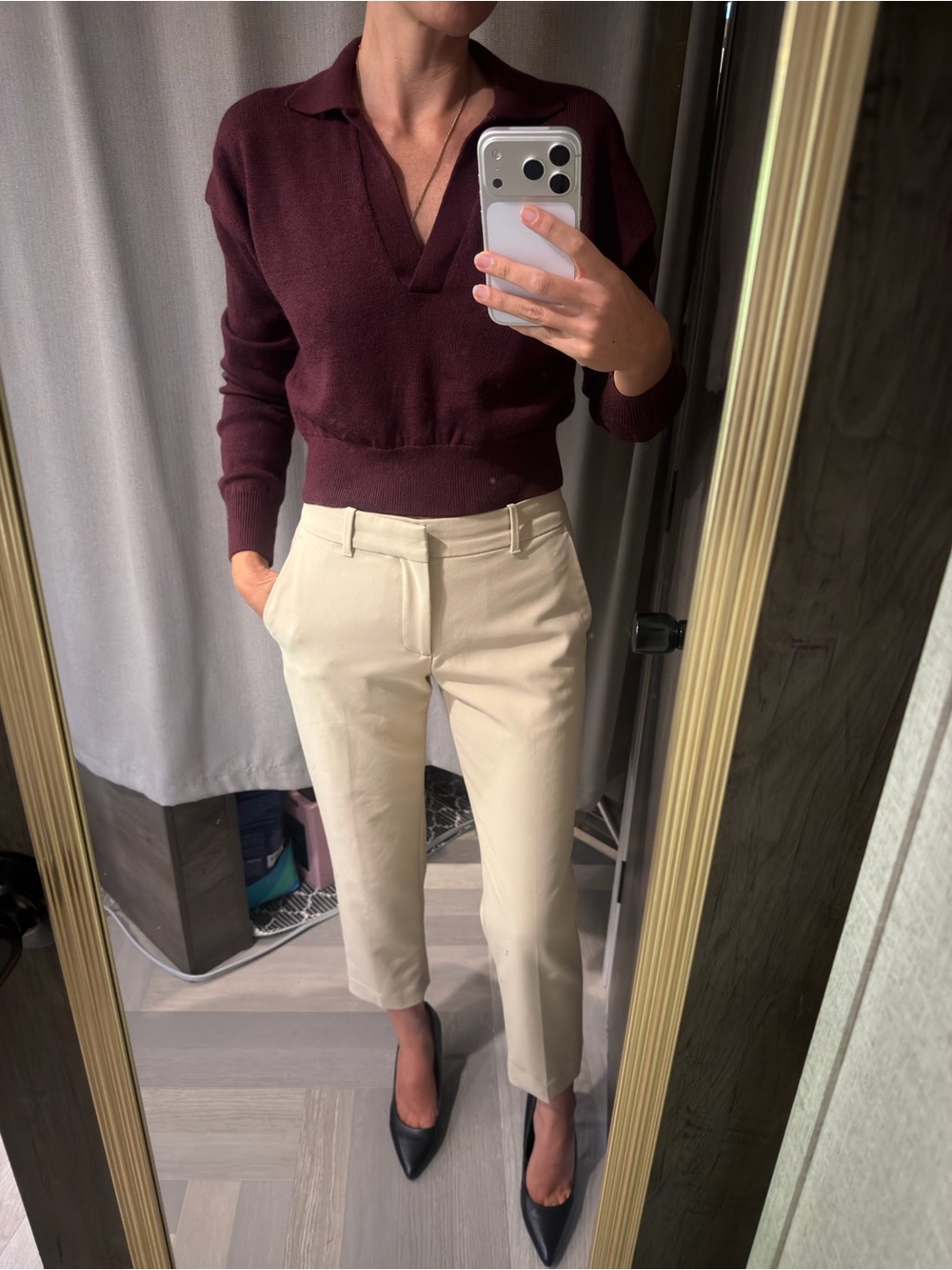 Club Monaco Mid Rise Slim Cropped Dress Pants in Natural Tan Size 00 Regular